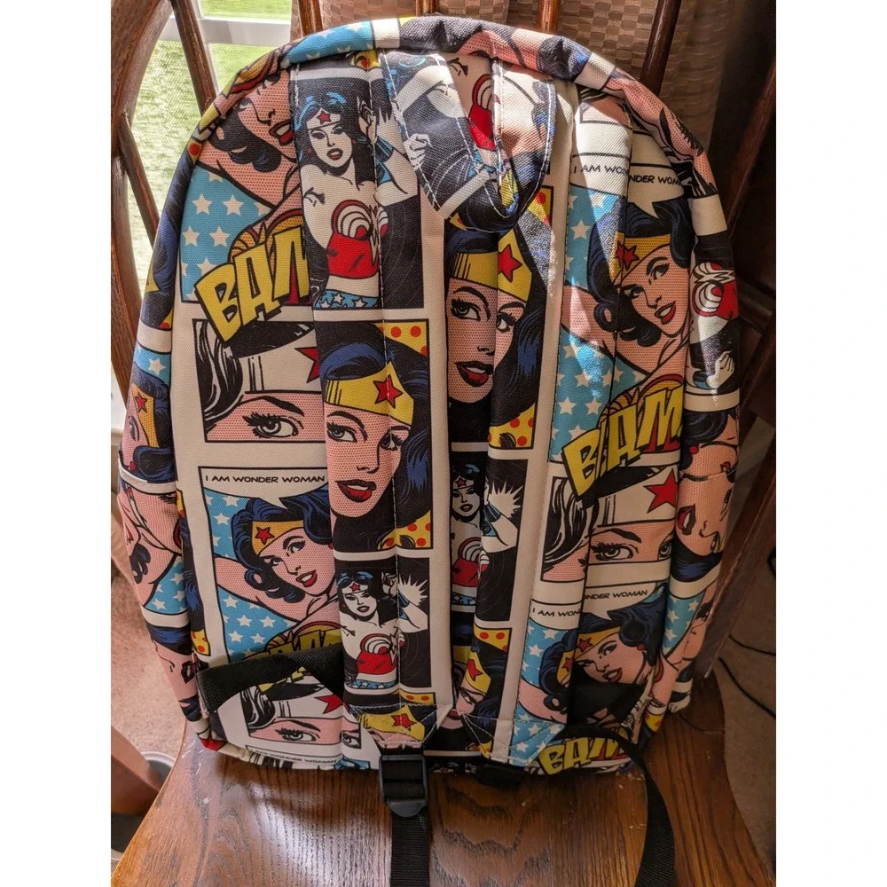 NWT Loungefly DC Comics Wonder Woman Comic Canvas Backpack Vintage Print